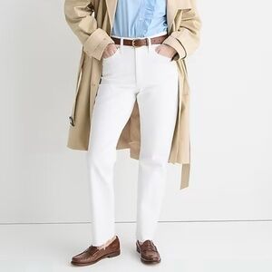 NWT J.Crew Slim Boyfriend Mid-Rise Raw Hem Jeans in White Size 25